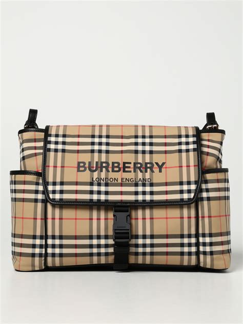 burberry check diaper bag beige|Burberry diaper bag used.